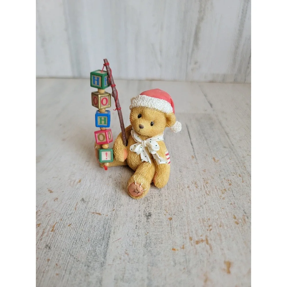 Enesco catchin' holiday spirit teddy bear Xmas vintage figure home decor